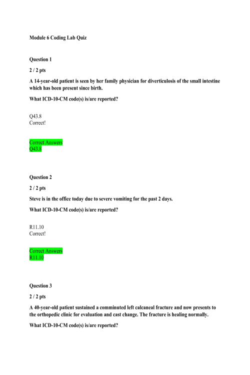 HIT 205 Module 6 Coding Lab Quiz